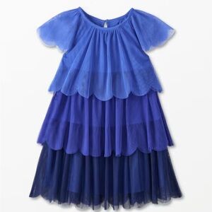 Hanna Andersson Blue Layered Kids Formal Dress